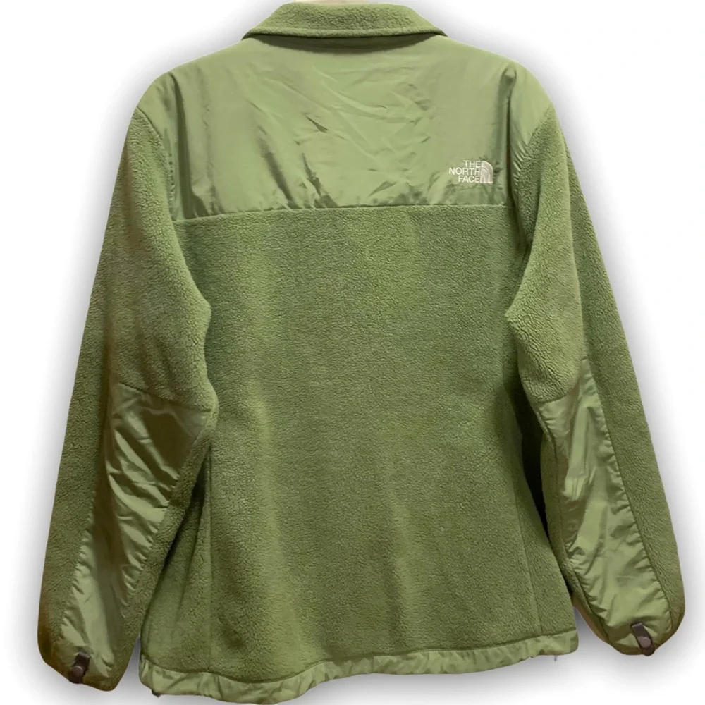 North Face XL Womens Denali Fleece Jacket Full Zip Drawstring Sage Green - Picture 11 of 12